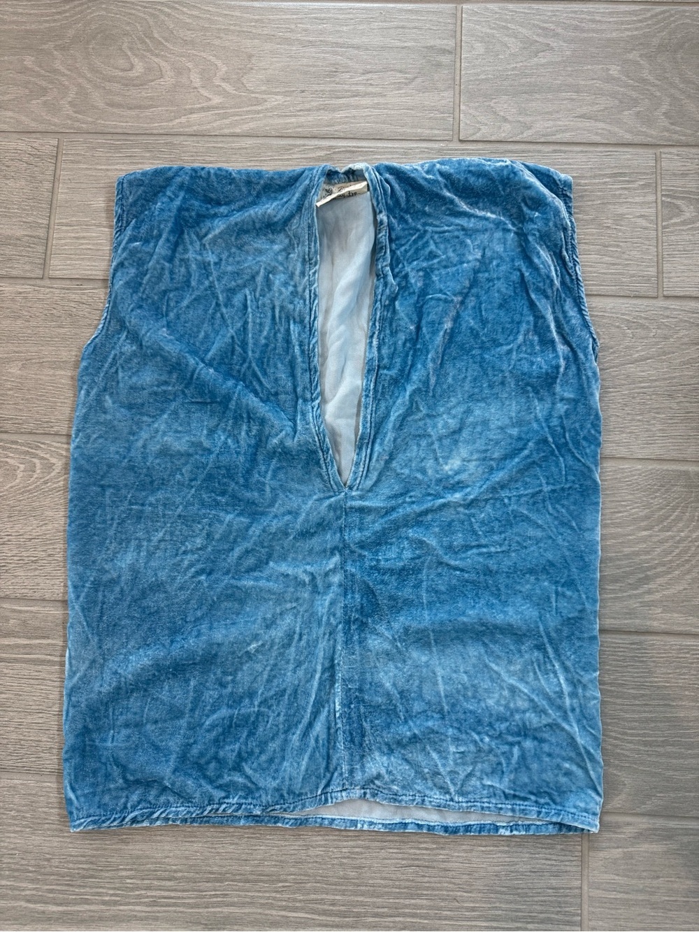 MBS MIRANDA BENNETT STUDIO Everyday Top Crushed Velvet Blue Size XL VGUC